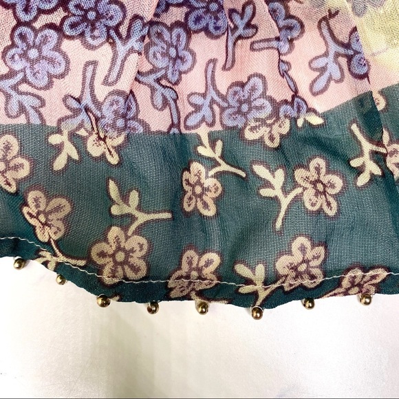 NWT Anthropologie FLOREAT Floral Top Patchwork Beaded Fairycore Cottagecore XS - Picture 10 of 13